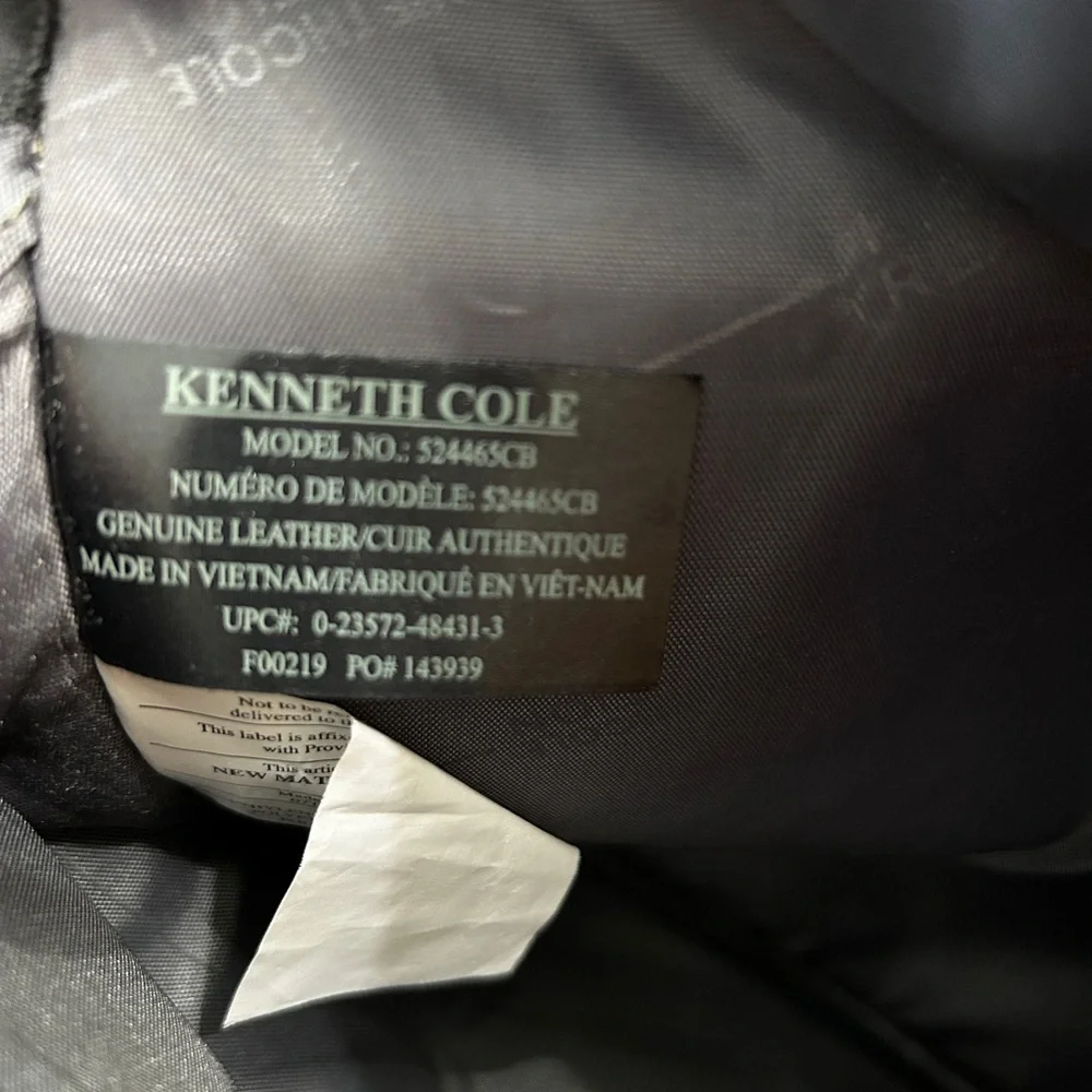 Kenneth Cole Reaction Black Leather Laptop Bag